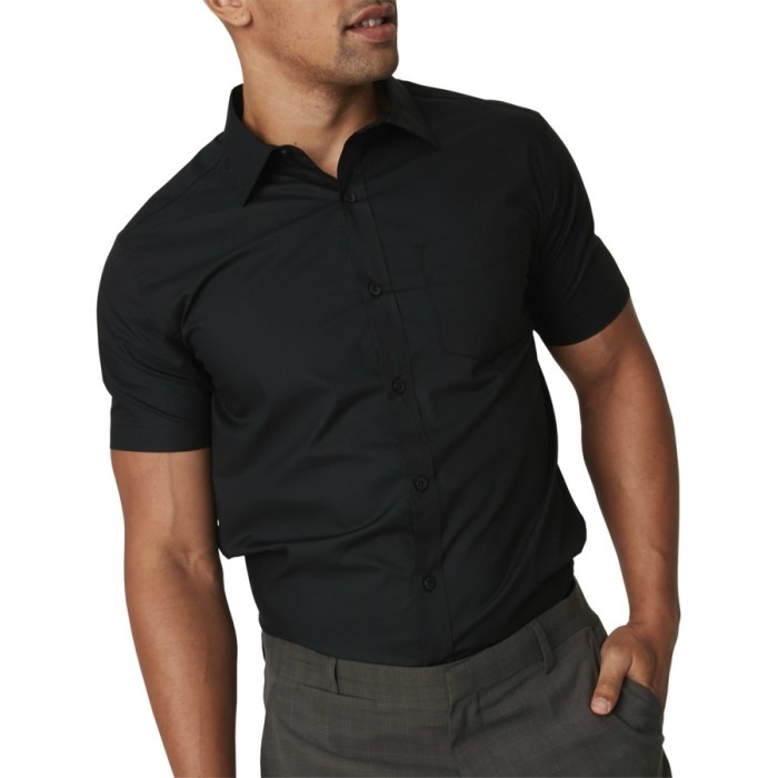 Mens black dress shirt short sleeve