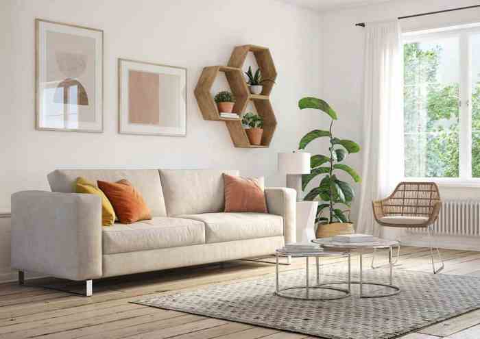 How to decorate long wall in living room