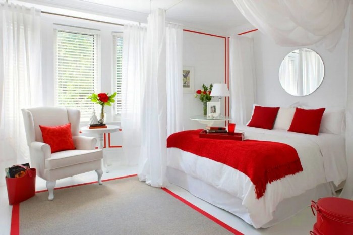 How to decorate a red and white room